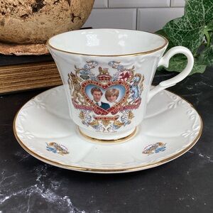 Prince Charles & Lady Diana Commemorative 1981 Royal Wedding Tea Cup & Saucer